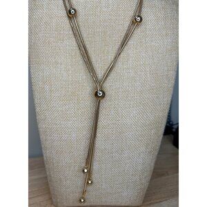 Alfani Gold-Tone Multi-Strand Ball Station Lariat Necklace